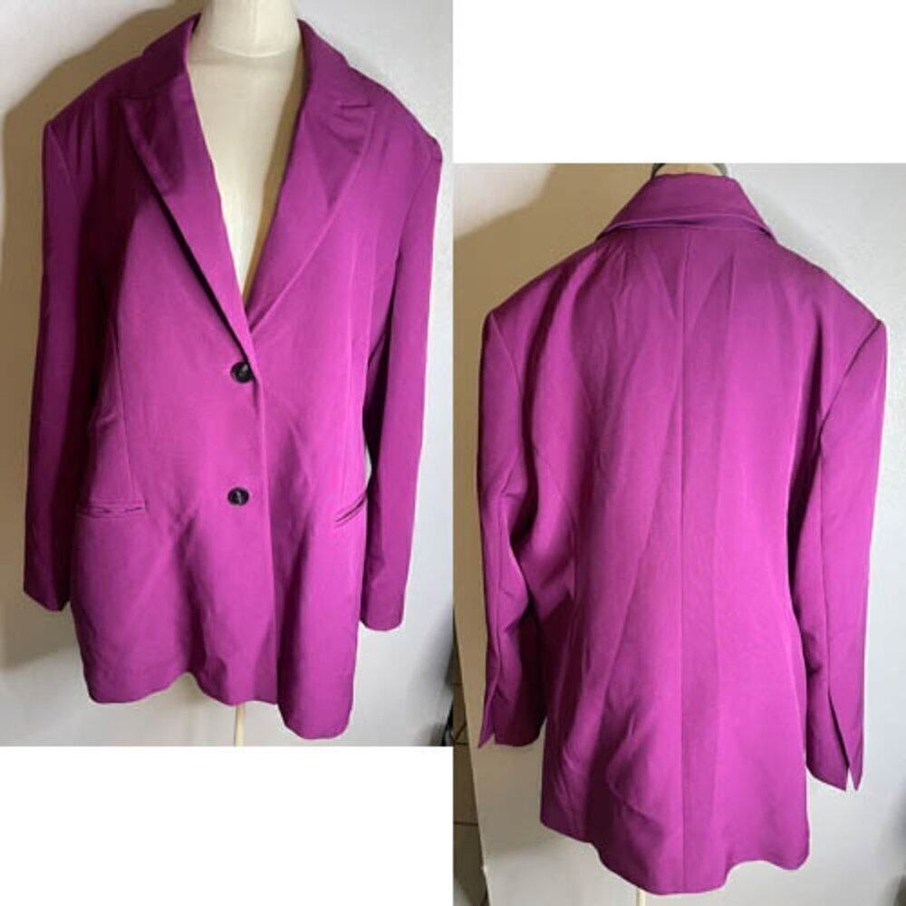 ASOS COLLUSION Purple Oversized Longline Blazer Size 16